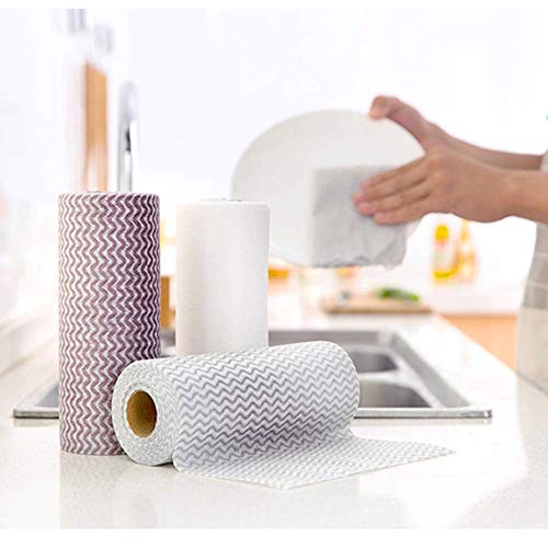 GUOQY Einweg-Küchenhandtuch-Reinigungsmittel, wiederverwendbarer Küchenlappen, multifunktionaler Vliesstoff (braun)