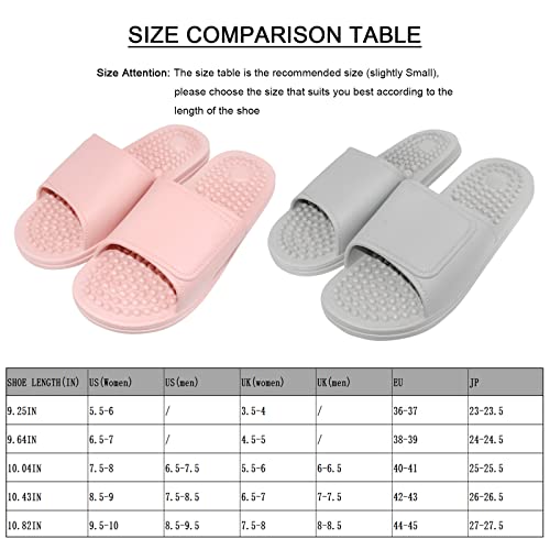 Acupressure Slippers Massage Slippers Reflexology Therapy Shoes Foot Neuropathy Fasciitis Pain Relief Non-Slip Massage Sandals Men Stress Relief Gifts For Bath Shower (Grey, Us Men 8.5-9.5) #TOP1
