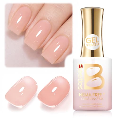 Beetles Cloud Wisp Nude Gel Nail Polish, 15ML Full Size Neutral Jelly Pink