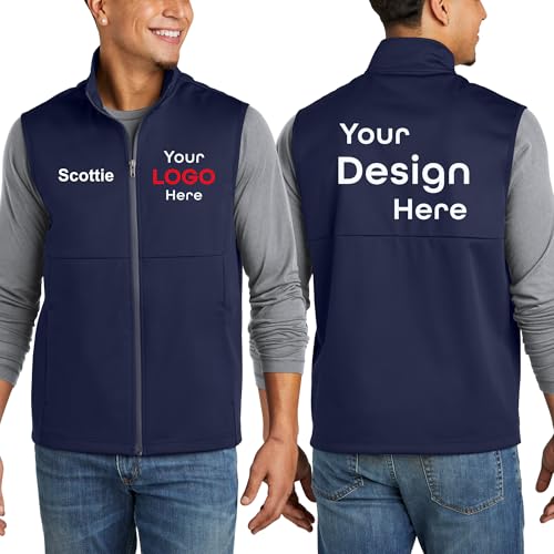 Custom Men's Soft Shell Vest - Design Your Own Logo, Text, or Design (ST981)