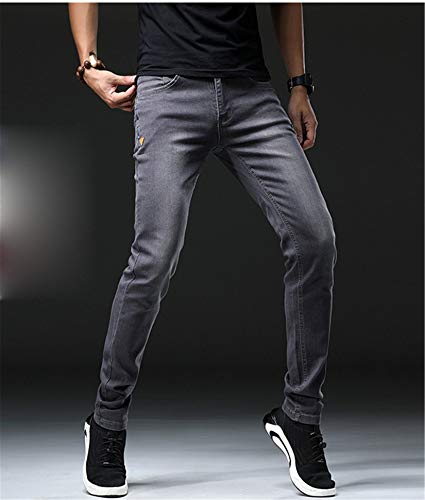 Andongnywell Men's Slim-fit Tapered-Leg Jean Trousers Man's Comfort Stretch Slim-Fit Pencil Denim Pants2