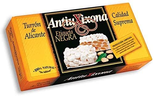 Nougat dur d'Alicante Antiu Xixona Black Label 150g. Turrón espagnol fait à la main à Jijona Cover