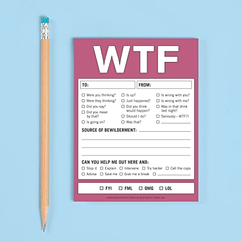 Knock Knock Wtf Notes Nifty Note Checklist Memo Pad, 50 Sheets #TOP3