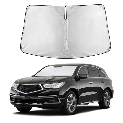 Image of Autovir Windshield Sun Shade Fit for 2014-2018 2019 2020 Acura MDX Sunshade, Front Car Window Shades Sun Visor, Blocks UV Rays & Heat, Car Accessories