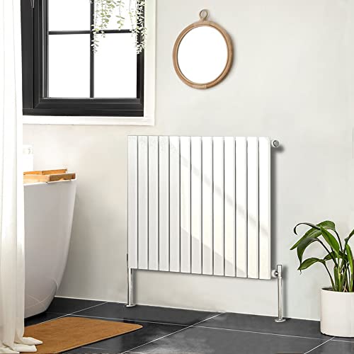 NRG 600 x 884mm Horizontal Radiator Gloss White Single Modern Flat Panel Bathroom Central Heating Heater Radiators