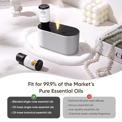Image of Lecdura Waterless Diffuser for Essential Oil, Battery Operated Scent Air Aromatherapy Diffuser, Mini Aroma Diffusers with 3 Intermittent Mist Modes, Cycle Start for Home Office Bedroom - Silver