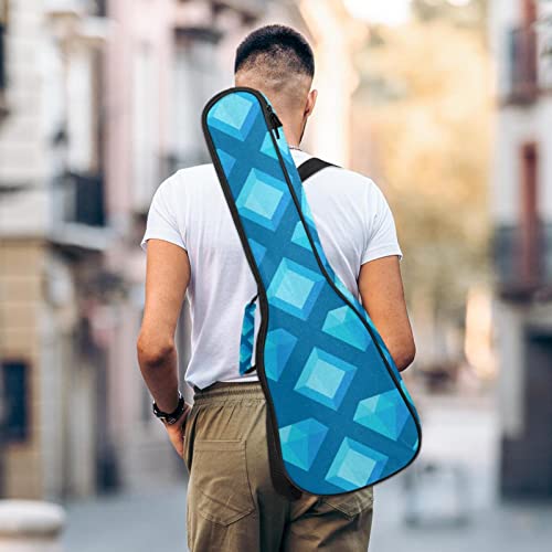 Sac ukulélé ténor étanche avec sangles sac à dos bleu
