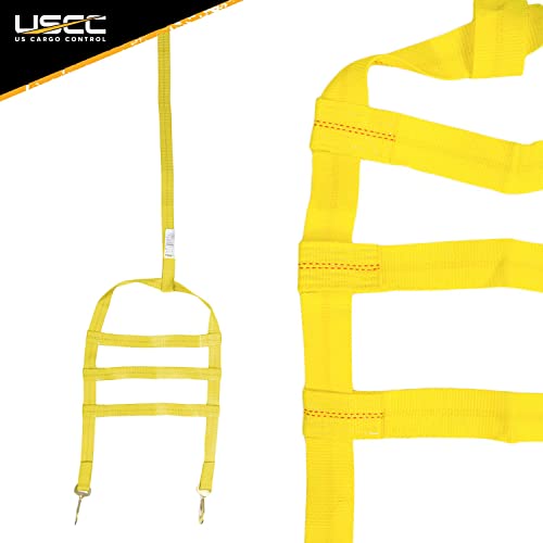 Us Cargo Control Tow Dolly Basket Strap, Yellow Car Dolly Strap With Twisted Snap Hook End Fittings, Great For Tow Dolly Car Hauling, Fits Most 14-17 Inch Wheels, 3,333 Pound Working Load Limit #TOP6