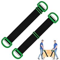 Trendecor 2 Pack Tragegurte Umzug, Möbeltragegurt mit Griffen für 1 oder 2 Personen Verstellbare Hebegurte Transportgurt für Trageboxen Umzugskartons Möbel Matratzen Schwarz