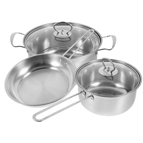 Baluue Olla para Sopa Cacerola Pequeña para Leche y Sartén Mango de Acero Apto para Uso Diario Cocina