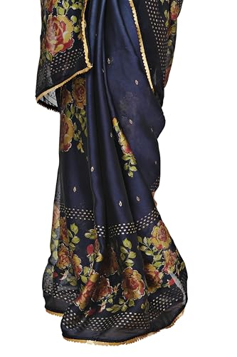 Image of MIRCHI FASHION Saree for Woman Chiffon Colorblock with Foil Work | Shimmer Festive Women's Sari for Wedding Functions and Ceremonies