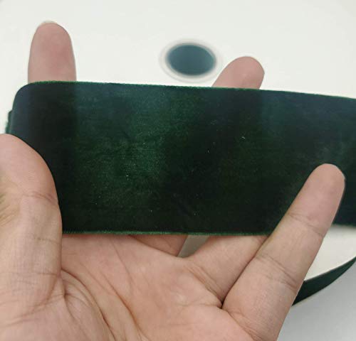 Image of 10 Yards Velvet Ribbon Spool (Dark Green, 2 inch)