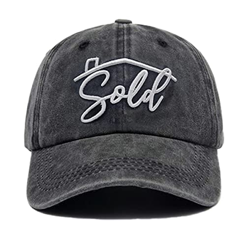 Image of Sold Baseball Cap Adjustable Distressed Hat for Real Estate Agent