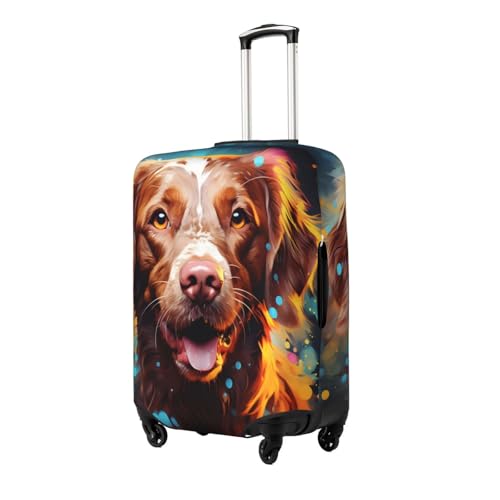 Golden Retriever Splash Luggage Cover Washable Elastic Suitcase Cover Anti-Scratch Travel Luggage Protector Covers for Kids Adult XL fits 29-32 inch Suitcase2