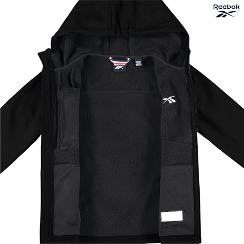 Image of Reebok Boys Softshell Jacket, Sherpa Fleece Lined Hooded Windbreaker