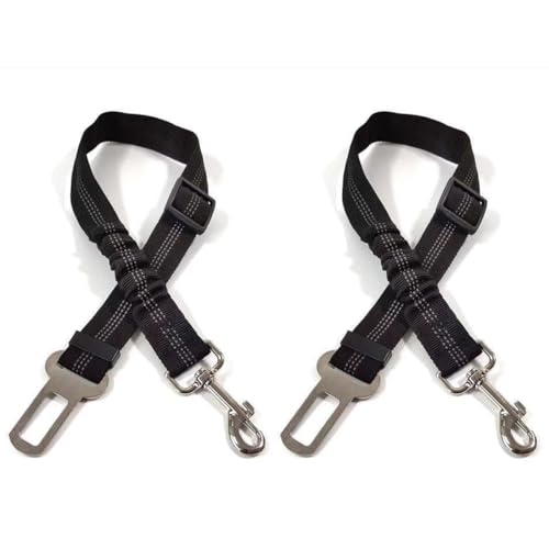 2PCS Ceinture Chien Voiture, Harnais, Ceinture Securite avec Absorption des Chocs et Mousqueton pour Tout Type de Voiture pour Tous Les Chiens et Chats