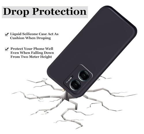 Image of A rtistque Liquid Silicone Back Cover Case for Redmi 11 Prime 5G Shockproof TPU Soft Flexible with Camera Protection - Black