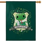 Graphics & More Harry Potter Cute Slytherin Crest 30x40 Double-Sided Outdoor Flag – Durable Polyester Yard Banner for Porch, Garden, or Wall – Indoor/Outdoor