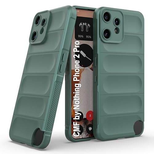 Image of amazon basics Back Case Cover for CMF by Nothing Phone 2 Pro | Compatible for CMF by Nothing Phone 2 Pro Back Cover | Liquid Silicon Magic Case with Camera Protection | Dark Green