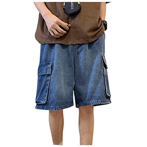 Men's Baggy Jeans Shorts Regular Fit Summer Denim Short Casual