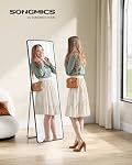 SONGMICS Full Length Mirror, 59 x 16 Inches, Rectangle Full Body Floor Mirror with Stand, Aluminum Alloy Frame, Tempered Glass, for Bedroom, Living Room, Cloakroom, Ink Black ULFM034B01V1