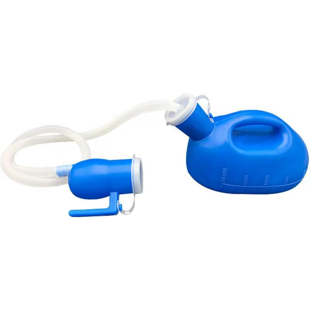 CTRLZS 2000Ml Plastic Potty Pee Bottle Pee Collector Portable Pee Bottle with 160cm Tube Portable Pee Urine Bottle Toilet Supply