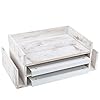 MyGift 3 Tier Shabby Whitewashed Wood Office Desktop Document Tray Mail Sorter