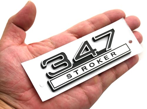 Image of 2pcs 347 Liter 5.7 Stroker Engine Emblems Badge 3D Decals Stickers Cars Trucks (Chrome Black)