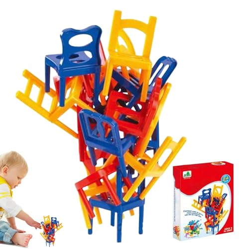 Juego De Apilamiento para Niños-Juego De Sillas Apilables, TetraTower Balance Sillas, Montessori Bloques Construccion, Regalo De Juguetes De Rompecabezas para Niños De Educación Temprana