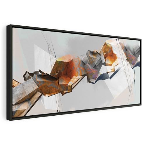 murando - Tableau Cadre Noir Bois Exotique 140x70 cm 1 Partie - Tableau Élégant Toile Design Intérieur Impression Art Unique Déco Salon Chambre Couleurs...