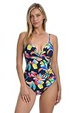 La Blanca Women's Twist Keyhole Front Over The Shoulder One Piece Swimsuit, Indigo//by The Sea, 8