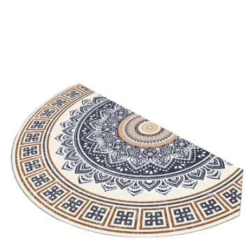 泥落としマット(ココヤシ天然素材)半円形 玄関/屋外/ベランダ用 滑りにくい 水はけ良い 欧風 汚れにくい耐久性 インテリア 新築祝い用 (40cm*60cm,F6)