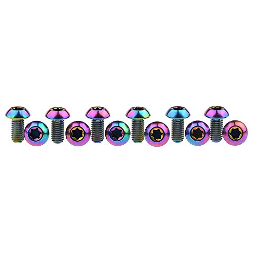 Image of 12Pcs Ti Titanium Bolts Torx M5x10 Bicycle Bike Disc Brake Cycle Rotor Screws Gr5 (Colorful)