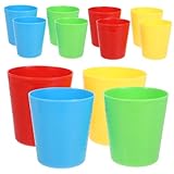 CLISPEED 16 Stück Teiliges Bunte Plastikbecher Unzerbrechlich Leicht Stapelbar Trinkbecher für Party Festival Sicher Glatte Vielseitig für Wasser Saft Cocktail Getränke Wiederverwendbar