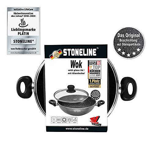STONELINE-Wok-With-Glass-Lid-32-cm-Anthracite