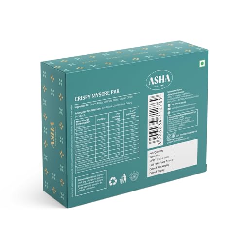 Image of ASHA SWEET CENTER Crispy Mysore Pak 150G|Premium Besan Mysore Pak|Traditional Flavor With Perfect Crispy And Delicious South Indian Ghee Mithai With Real Taste|Crunchy Gift Box For Special Occasion