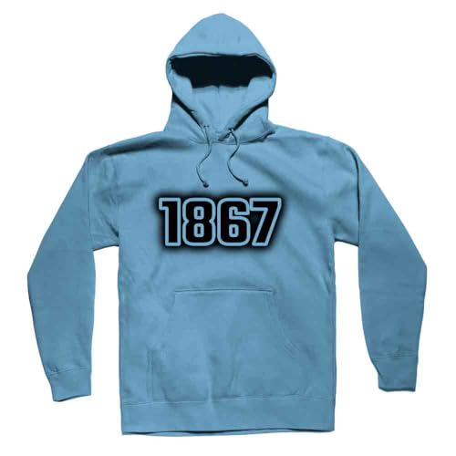 Hoodie unisex 1867 bleu ciel premium en molleton épais