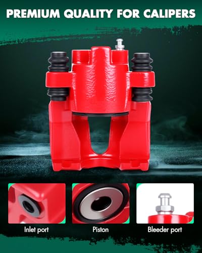 Image of SCITOO Rear Right Brake Caliper Without Bracket 18-4679 Red Compatible For Ford 1997-2004 For Lincoln 1998-2010