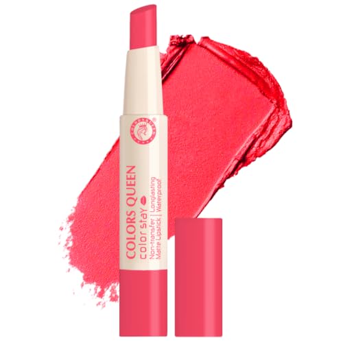 Image of Colors Queen Color Stay Matte Lipstick | Highly Pigmented with Smooth One Swipe Application | Ultra Matte Finish | Smudge Proof & Waterproof | Long Lasting Lipstick for Women (08 - Baby Pink, 2.1g)