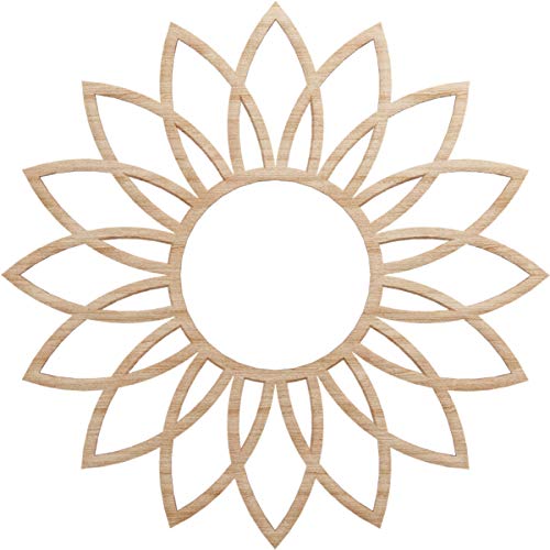 Ekena Millwork 18"OD x 6 1/4"ID x 1/4"T Daisy Wood Fretwork Pierced Ceiling Medallion, Alder