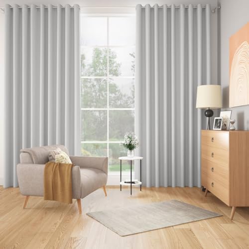 Image of Wakefit Solid Blackout Window Curtains 5 Feet | Set of 2 | Upto 92% Room Darkening Faux Silk Drapes | Thermal Insulated & Noise Reducing Curtains for Living Room & Home Dcor | Agaya Grey