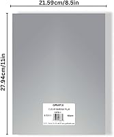 Vista 2 de Grafix Shrink Film - Clear Transparent 8.5"x11" Sheets, Design Your Art and Shrink It to Create Jewelry, Embellishments, Paper Crafts, Gift Tags