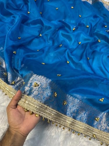 RB ZIVA teal banarasi silk saree – image 4