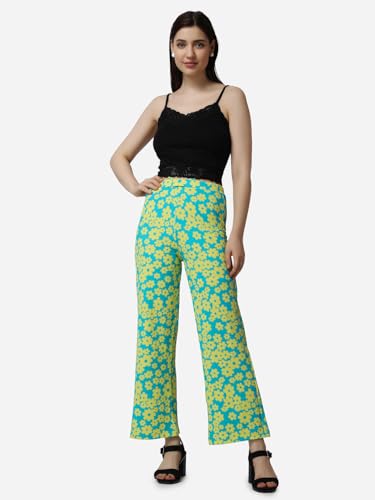 Image of POPWINGS Formal Casual Solid Trousers for Women || Work Trousers for Women || Pull On Trousers for Women || High Waist Women Trousers for Summer