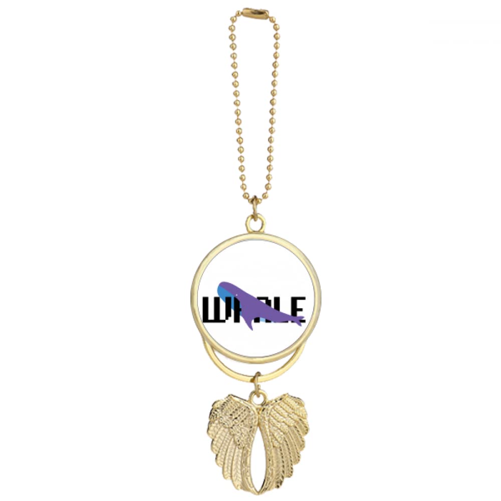 N/A Whale Mosaic Language Travel Car Keychain Angel Wing Pendant