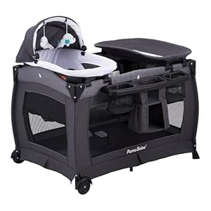 Pamo Babe Portable Playpen Foldable Playard for Baby and Toddler Mattress, Changing Table for Newborn Portable Playard