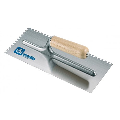 AUSONIA - 42032 LLANA PARA COLA DE 28X12 CON DENTADO DE 7,5X7,5 CON MANGO DE MADERA Y HOJA DE ACERO