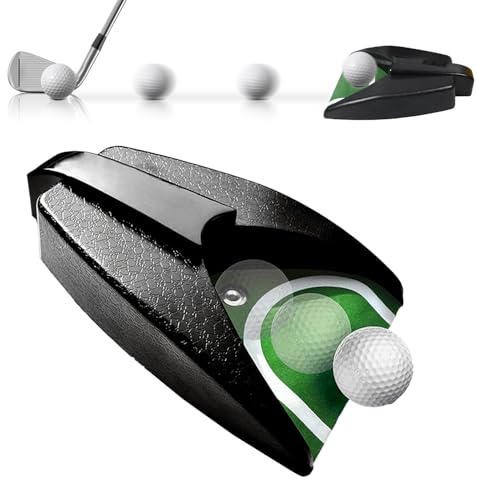 Golf Putting Machine with Automatic Ball Return Training Aid for Indoor Outdoor Practice Portable Golf Trainer Cup for Beginners & Pros Golf Present for Men