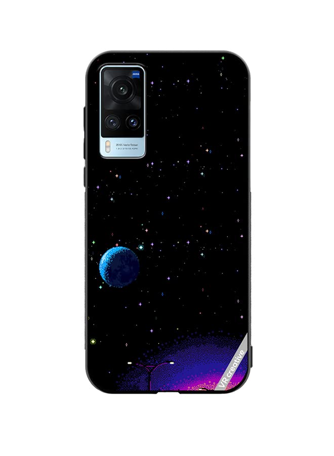 VR Creative Protective Case Cover For Vivo X60 8-Bit Pixel Galaxy Design Multicolour