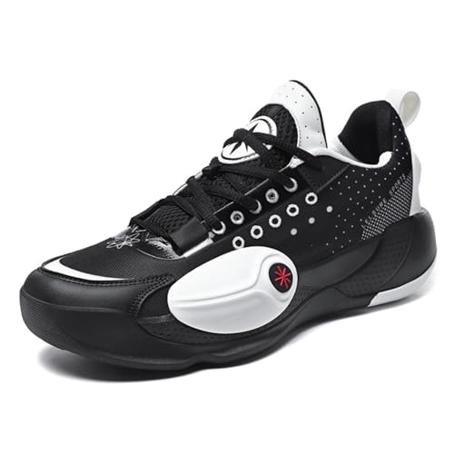 Genérico Las Zapatillas de Baloncesto for Hombre Son Transpirables, absorben los Golpes, Resistentes al Desgaste, y Botas Entrenamiento Deportivo Moda Zapatos para Caminar(Black,37 EU)